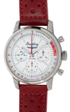Breitling Top Time B01 Ford Thunderbird White Dial Red Leather Strap Watch for Men - AB01766A1A1X1