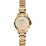 Burberry The Classic Champagne Gold Dial Gold Steel Strap Watch for Women - BU10109