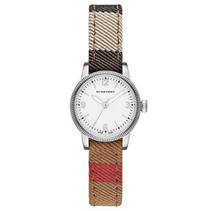 Burberry Utilitarian White Dial Multicolor Leather Strap Watch for Women - BU7863