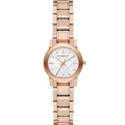 Burberry The City White Dial Rose Gold Steel Strap Watch for Women - BU9104