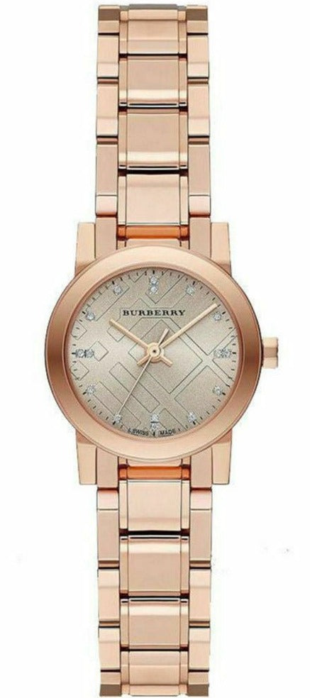 Burberry Heritage Rose Gold Dial Rose Gold Steel Strap Watch for Women