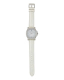 Burberry The Britain Diamonds Mother of Pearl Dial White Leather Strap Watch for Women - BBY1800