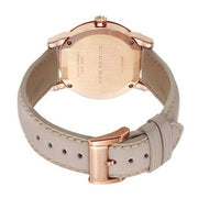 Burberry The City Diamonds Gold Dial Beige Leather Strap Watch for Women - BU9131