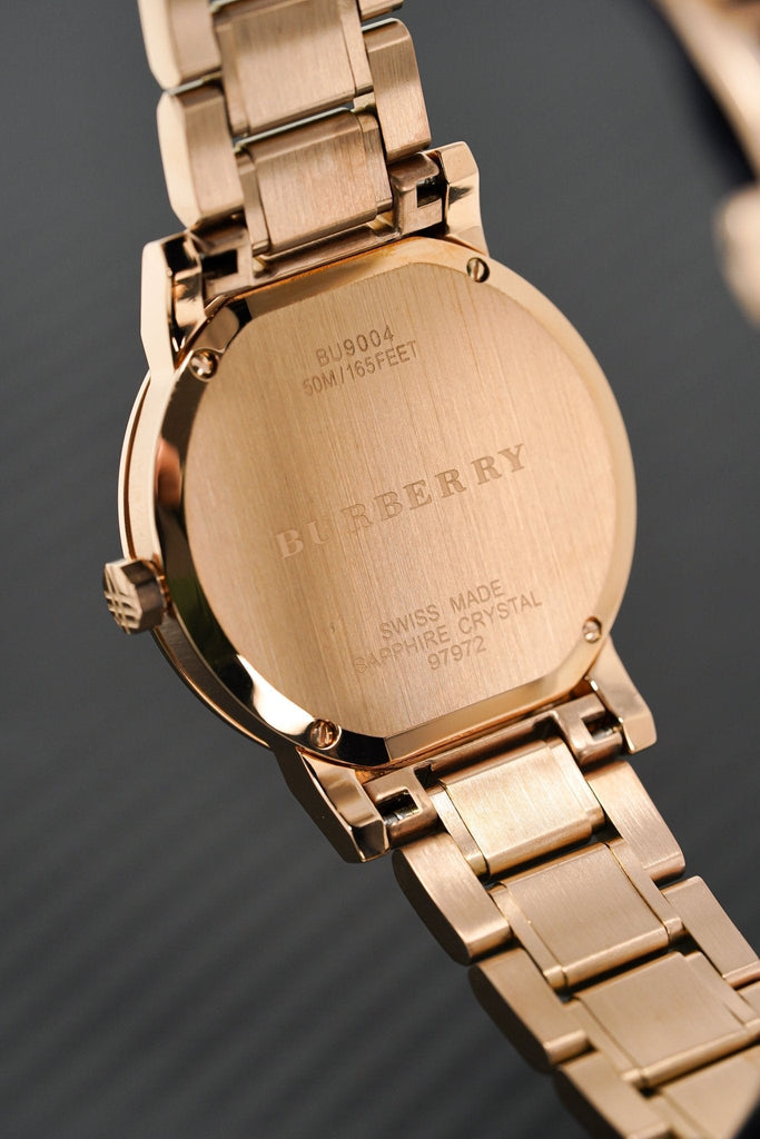 バーバリー BURBERRY 腕時計 BU9004 ピンクゴールド レディース Burberry The City White Dial Rose Gold Steel Strap Watch for Women