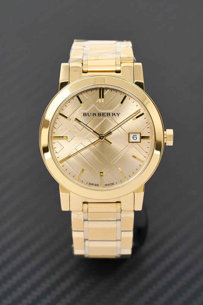 Burberry The City Gold Dial Gold Steel Strap Watch for Women