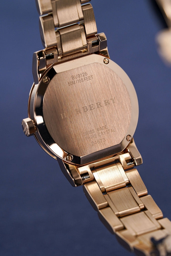 Burberry The City Diamonds Rose Gold Dial Rose Gold Steel Strap