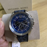 Michael Kors Brecken Chronograph Blue Dial Blue Rubber Strap Watch For Men - MK8923