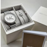 Michael Kors Melissa Quartz Silver Dial Silver Steel Strap Watch for Women - MK1055