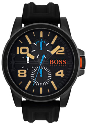 Hugo Boss Orange Detroit Analog Black Dial Black Silicone Strap Watch For Men - 1550011