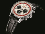 Breitling Navitimer B01 Chronograph 43 Boeing 747 White Dial Black Leather Strap Watch for Men - AB01383B1G1P1