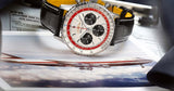 Breitling Navitimer B01 Chronograph 43 Boeing 747 White Dial Black Leather Strap Watch for Men - AB01383B1G1P1