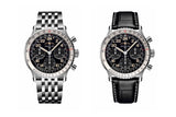 Breitling Navitimer B02 Chronograph 41 Cosmute Black Dial Silver Steel Strap Watch for Men - PB02301A1B1A1