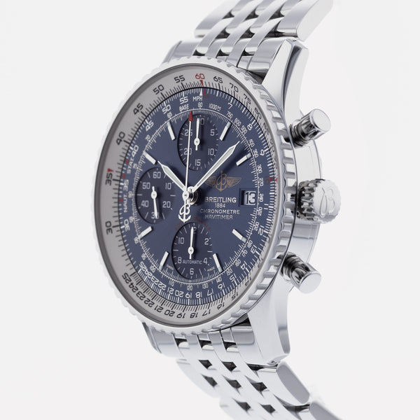 Breitling Navitimer Heritage Special Edition Blue Dial Silver Steel Strap Mens Watch