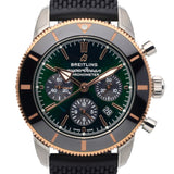 Breitling Superocean Heritage B01 Chronograph 44 Limited Edition Green Dial Black Mesh Bracelet Watch for Women - UB01622A1L1S1