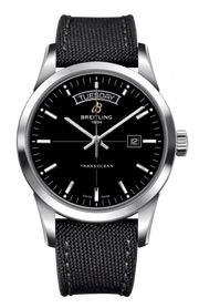 Breitling Transocean Day & Date 43mm Black Dial Black Nylon Strap Mens Watch - A4531012/BB69/109W/A20  BA.1
