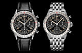 Breitling Navitimer B02 Chronograph 41 Cosmute Black Dial Silver Steel Strap Watch for Men - PB02301A1B1A1