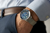 Breitling Superocean Heritage '57 Special Edition II Blue Dial Silver Mesh Bracelet Watch for Men - A103702A1C1A1