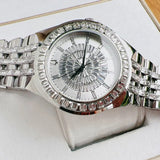 Bulova Phantom Crystal Silver Dial Silver Steel Strap Watch for Men - 96A236