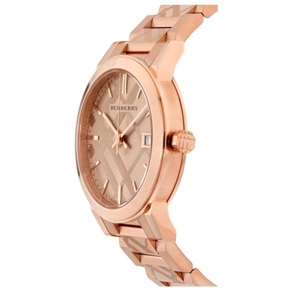 Burberry The City Rose Gold Dial Rose Gold Steel Strap Watch for Women