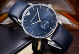 Emporio Armani Analog Quartz Blue Dial Blue Leather Strap Watch For Men - AR1647