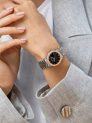 Gucci G Timeless Black Dial Two Tone Steel Strap Watch For Women - YA126512