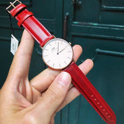 Daniel Wellington Classic Suffolk White Dial Brown Leather Strap Watch For Women - DW00100120