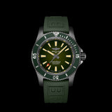 Breitling Superocean Automatic 46 Green Dial Green Rubber Strap Watch for Men - M173681A1L1S1