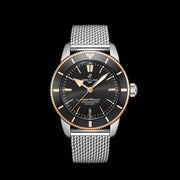 Breitling Superocean Heritage B20 Automatic 44 Black Dial Silver Mesh Bracelet Watch for Men - UB2030121B1A1