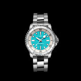 Breitling Superocean Automatic 36 Turquoise Dial Silver Steel Strap Watch for Men - A17377211C1A1