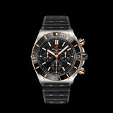 Breitling Super Chronomat B01 44 Black Dial Black Rubber Strap Watch for Men - UB0136251B1S1