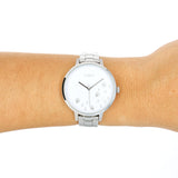 Fossil Jacqueline White Dial Silver Steel Strap Watch for Women - ES3969