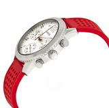 Guess Marina Chronograph Quartz White Dial Red Rubber Strap Watch for Women - W1025L2