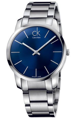 Mens Wristwatch CK CALVIN KLEIN EARTH K5Y31TB1 Leather Fabric Black SWISS  MADE - Golden Outlet