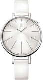 Calvin Klein Equal White Dial White Leather Strap Watch for Women - K3E231L6