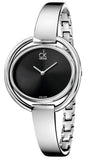 Calvin Klein Impetuous Black Dial Silver Steel Strap Watch for Women - K4F2N111