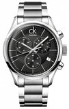 Calvin Klein Masculine Chronograph Black Dial Silver Steel Strap Watch for Men - K2H27104