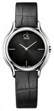 Calvin Klein Skirt Black Dial Black Leather Strap Watch for Women  - K2U231C1