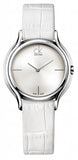 Calvin Klein Skirt White Dial White Leather Strap Watch for Women - K2U231K6