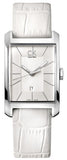 Calvin Klein Window White Dial White Leather Strap Watch for Women - K2M23120