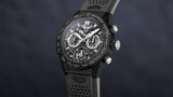 Tag Heuer Carrera Chronograph Tourbillion Titanium Carbon Black Dial Black Rubber Strap Watch for Men - CAR5A8W.FT6071