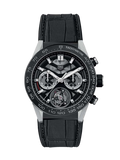 Tag Heuer Carrera Chronograph Tourbillion Black Dial Black Leather Strap Watch for Men - CAR5A8Y.FC6377