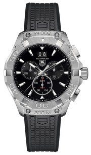 Tag Heuer Aquaracer Chronograph Black Dial Black Rubber Strap Watch for Men - CAY1110.FT6041