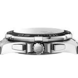 Tag Heuer Aquaracer Quartz Chronograph Black Dial Silver Steel Strap Jam Tangan untuk Pria - CAY111A.BA0927