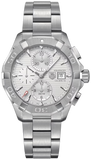 Tag Heuer Aquaracer Automatic Chronograph White Dial Silver Steel Strap Watch for Men - CAY2111.BA0927