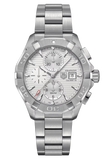 Tag Heuer Aquaracer Automatic Chronograph White Dial Silver Steel Strap Watch for Men - CAY2111.BA0927