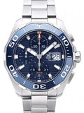 Tag Heuer Aquaracer Calibre 16 43mm Blue Dial Silver Steel Strap Watch untuk Pria - CAY211B.BA0927