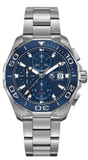 Tag Heuer Aquaracer Calibre 16 43mm Blue Dial Silver Steel Strap Watch untuk Pria - CAY211B.BA0927