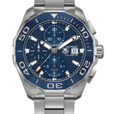 Tag Heuer Aquaracer Calibre 16 43mm Blue Dial Silver Steel Strap Watch untuk Pria - CAY211B.BA0927