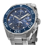 Tag Heuer Aquaracer Calibre 16 43mm Blue Dial Silver Steel Strap Watch untuk Pria - CAY211B.BA0927