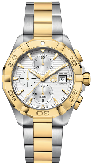 Tag Heuer Aquaracer Automatic White Dial Two Tone Steel Strap Watch for Men - CAY2121.BB0923